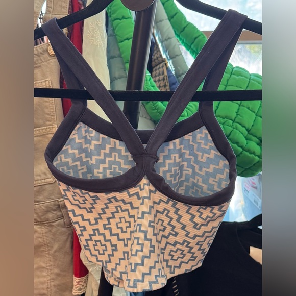 NWT Free People FP Movement All Clear Jacquard Cami blue crush navy - XS/S, M/L - Picture 9 of 10